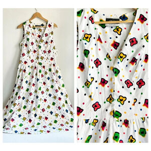 Vintage Lori Ann for Eaton's Deadstock Floral sleeveless Midi Dress M/L